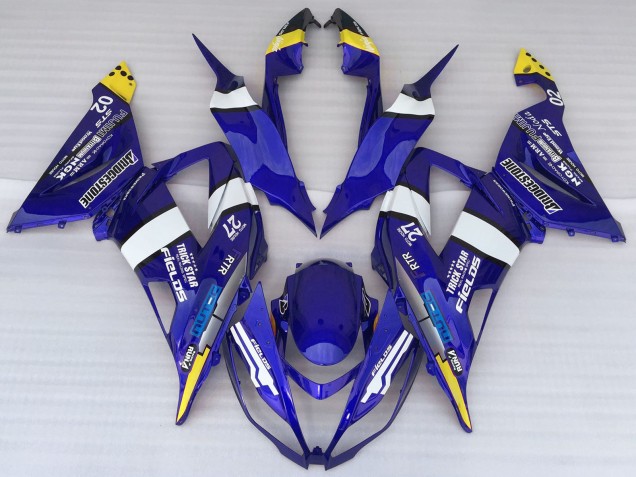 Acquista Carene Moto Kawasaki ZX6R 2013-2018 - Blu Bianco Giallo Trick Star Bridgestone