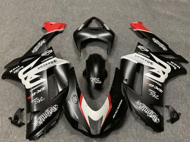 Acquista Carene Moto Kawasaki ZX6R 2007-2008 - Nero Opaco Bianco Rosso