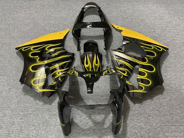 Acquista Carene Moto Kawasaki ZX6R 2000-2002 - Nero Lucido Giallo Fiamma