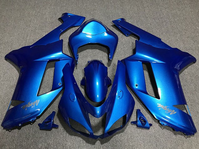 Acquista Carene Moto Kawasaki ZX6R 2007-2008 - Lucido Blu Chrome Logo