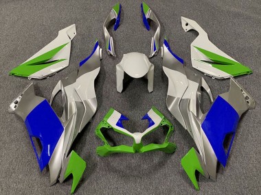 Acquista Carene Moto Kawasaki ZX6R 2019-2022 - Bianco Argento Verde Blu