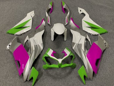 Acquista Carene Moto Kawasaki ZX6R 2019-2022 - Bianco Argento Verde Rosa
