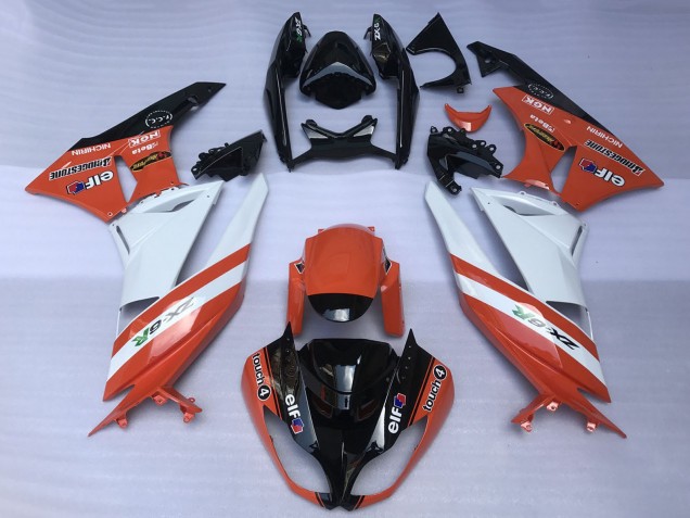 Acquista Carene Moto Kawasaki ZX6R 2009-2012 - Arancia Bianco Nero Lucido Elf Touch4 Bridgestone