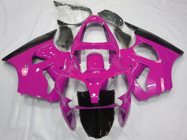 Acquista Carene Moto Kawasaki ZX6R 2000-2002 - Rosa Nero Lucido