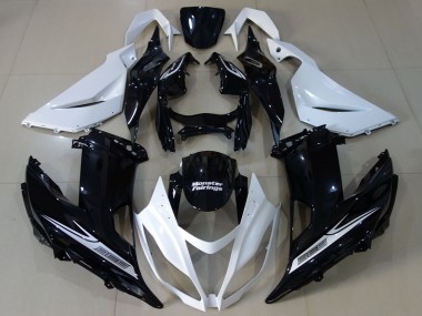 Acquista Carena Moto Kawasaki ZX6R 2013-2018 - Bianco Nero Lucido