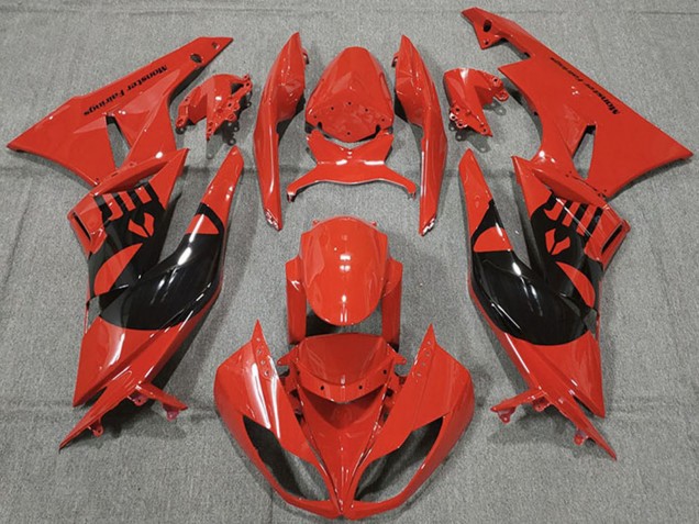 Acquista Carene Moto Kawasaki ZX6R 2009-2012 - Rosso Nero Lucido Punisher