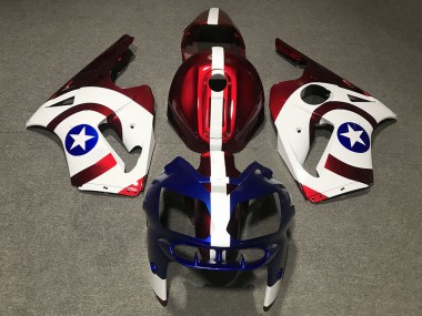 Acquista Carene Moto Kawasaki ZX12R 2002-2006 - Rosso Blu Bianco Star Captain America