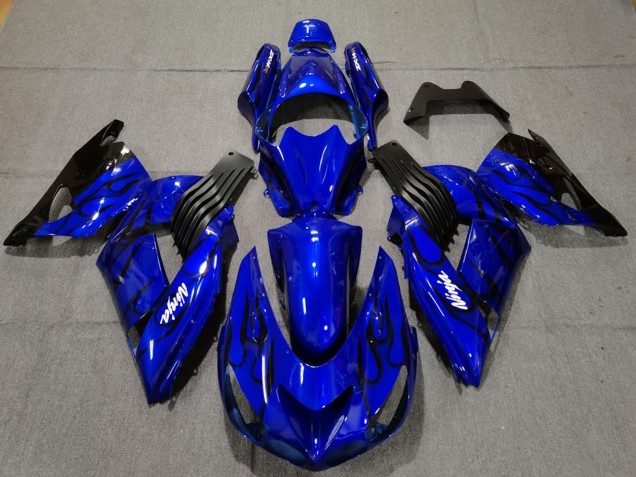 Acquista Carene Moto Kawasaki ZX14R 2006-2011 - Blu Nero Fiamma