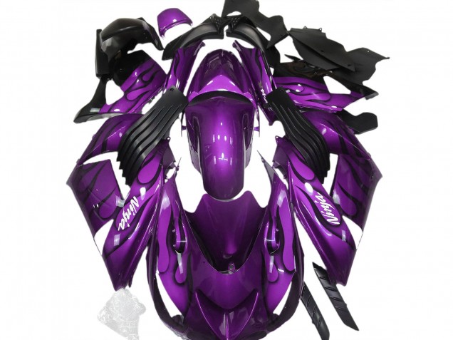 Acquista Carene Moto Kawasaki ZX14R 2006-2011 - Viola Nero Fiamma Bianco Ninja