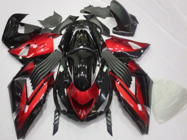 Acquista Carene Moto Kawasaki ZX14R 2006-2011 - Rosso Nero Lucido Banda