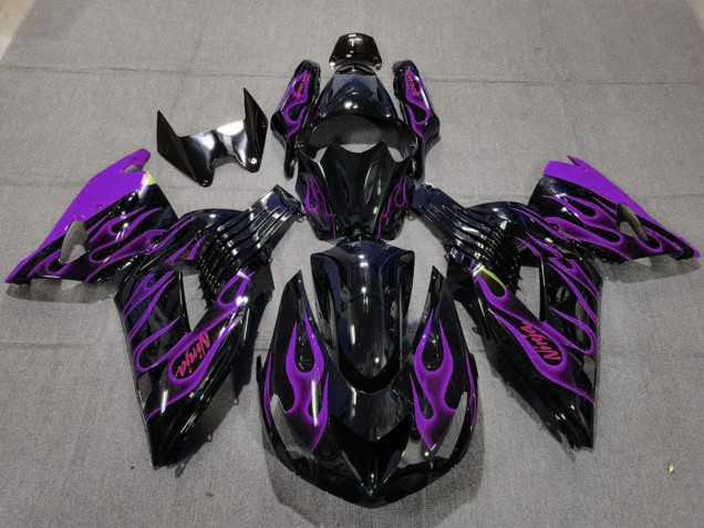 Acquista Carene Moto Kawasaki ZX14R 2006-2011 - Nero Lucido Viola Fiamma