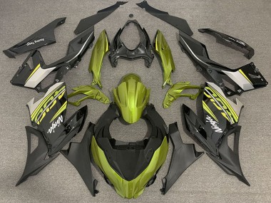Acquista Carene Moto Kawasaki Ninja 400 2018-2024 - Giallo Liquido Nero Lucido Nero Opaco OEM Stile