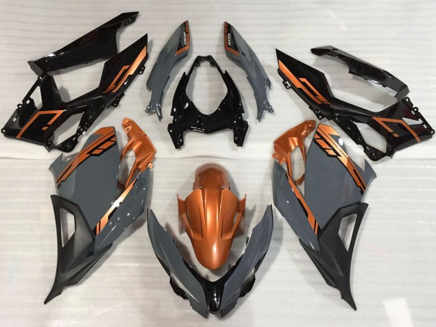 Acquista Carene Moto Kawasaki Ninja 400 2018-2024 - Arancia Nardo Grigio Nero Lucido