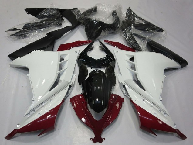 Acquista Carene Moto Kawasaki Ninja 300 2013-2024 - Bianco Rosso Bordeaux Nero