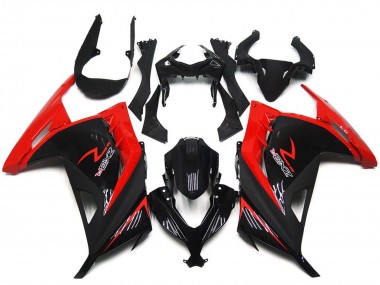 Acquista Carene Moto Kawasaki Ninja 300 2013-2024 - Rosso Nero Lucido