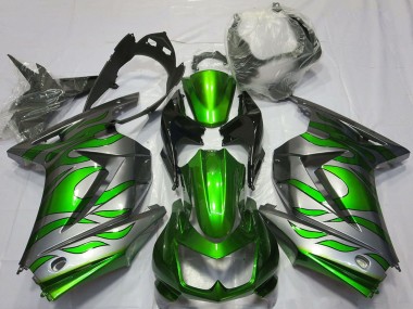 Acquista Carene Moto Kawasaki Ninja 250 2008-2012 - Argento Verde Fiamma