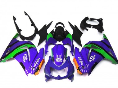 Acquista Carene Moto Kawasaki Ninja 250 2008-2012 - Viola Arancia Verde Nero