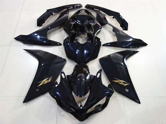 Acquista Carene Moto Yamaha R1 2007-2008 - Nero Lucido Blu Scuro Oro Decal