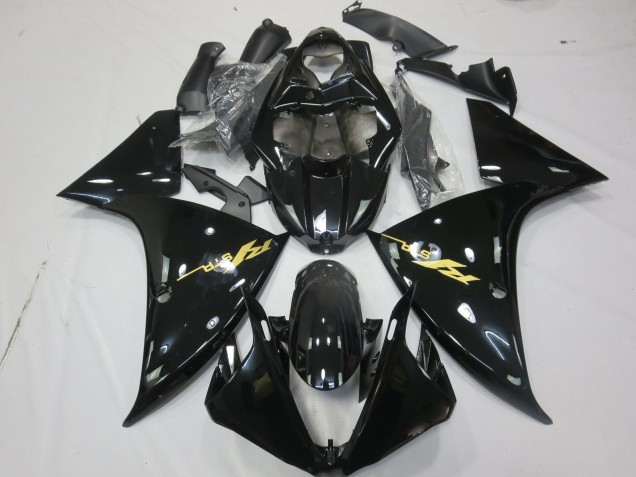 Acquista Carene Moto Yamaha R1 2009-2011 - Nero Lucido Oro Decal