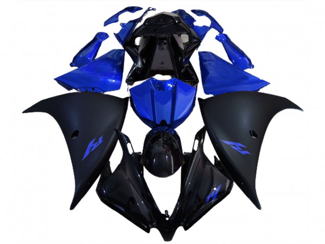 Acquista Carene Moto Yamaha R1 2012-2014 - Nero Lucido Nero Opaco Blu