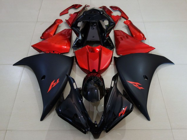 Acquista Carena Moto Yamaha R1 2012-2014 - Nero Lucido Nero Opaco Rosso