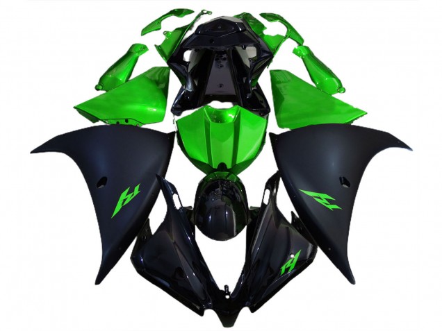 Acquista Carene Moto Yamaha R1 2012-2014 - Nero Lucido Nero Opaco Verde
