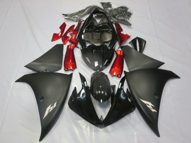 Acquista Carene Moto Yamaha R1 2012-2014 - Nero Lucido Nero Opaco Rosso