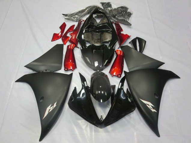 Acquista Carene Moto Yamaha R1 2012-2014 - Nero Lucido Nero Opaco Rosso