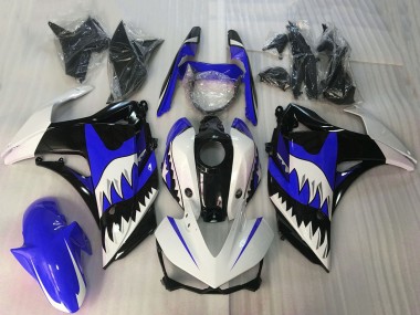 Acquista Carene Moto Yamaha R3 2015-2018 - Bianco Blu Nero Lucido Squalo