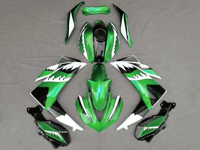 Acquista Carene Moto Yamaha R3 2015-2018 - Verde Bianco Nero Squalo