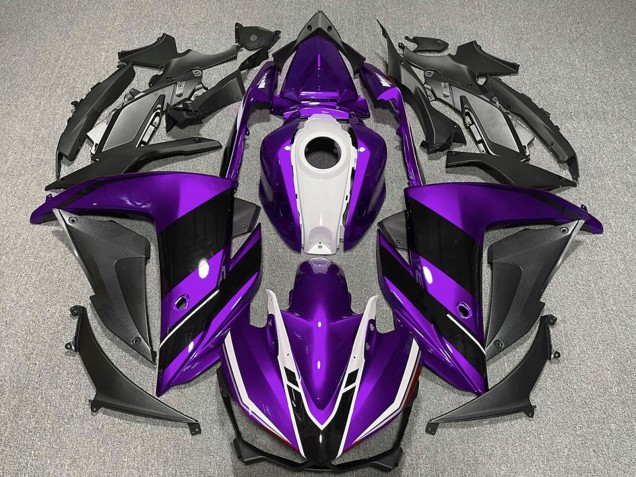 Acquista Carene Moto Yamaha R3 2015-2018 - Viola Bianco Nero Lucido
