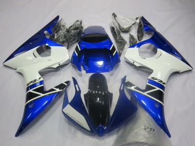 Acquista Carene Moto Yamaha R6 2003-2004 - Blu Bianco Nero Lucido OEM Stile