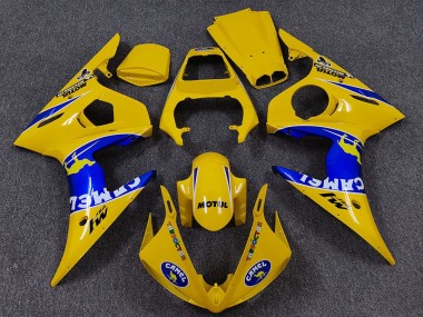 Acquista Carene Moto Yamaha R6 2005 - Giallo Blu Bianco Cammello Motul