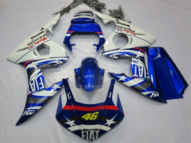 Acquista Carene Moto Yamaha R6 2003-2004 - Bianco Blu Fiat Michelin Motul 46
