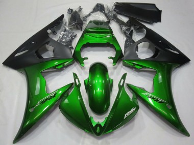 Acquista Carene Moto Yamaha R6 2005 - Verde Scuro Nero Opaco