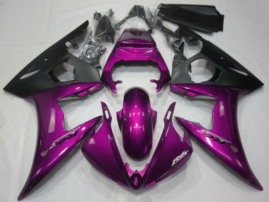Acquista Carene Moto Yamaha R6 2005 - Rosa Scuro Nero Opaco