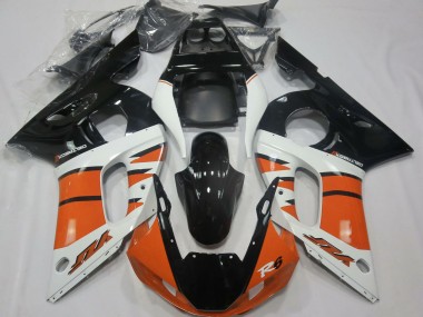 Acquista Carene Moto Yamaha R6 1998-2002 - Bianco Arancia Nero Lucido