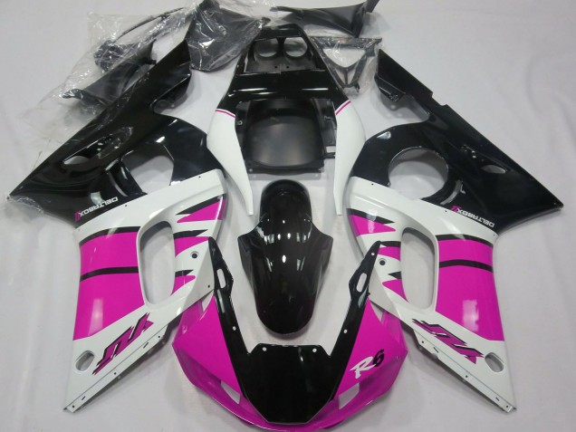 Acquista Carene Moto Yamaha R6 1998-2002 - Bianco Rosa Nero Lucido