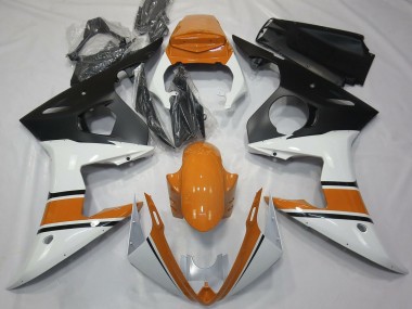 Acquista Carene Moto Yamaha R6 2003-2004 - Bianco Arancia Nero Opaco