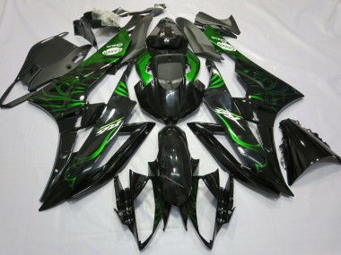 Acquista Carene Moto Yamaha R6 2006-2007 - Nero Lucido Verde Fiamma