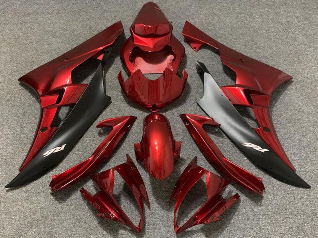 Acquista Carene Moto Yamaha R6 2006-2007 - Rosso Nero Opaco
