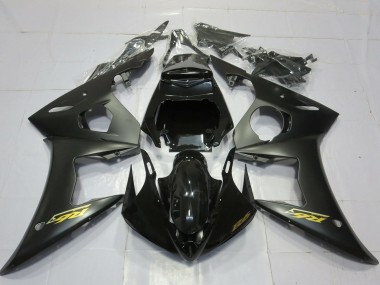 Acquista Carene Moto Yamaha R6 2003-2004 - Nero Lucido Nero Opaco Oro Decals