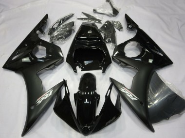 Acquista Carene Moto Yamaha R6 2003-2004 - Nero Lucido Nero Opaco Bianco Decals