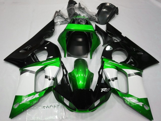 Acquista Carene Moto Yamaha R6 1998-2002 - Verde Bianco Nero Lucido