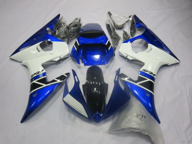 Acquista Carene Moto Yamaha R6 2005 - Blu Bianco Nero Lucido