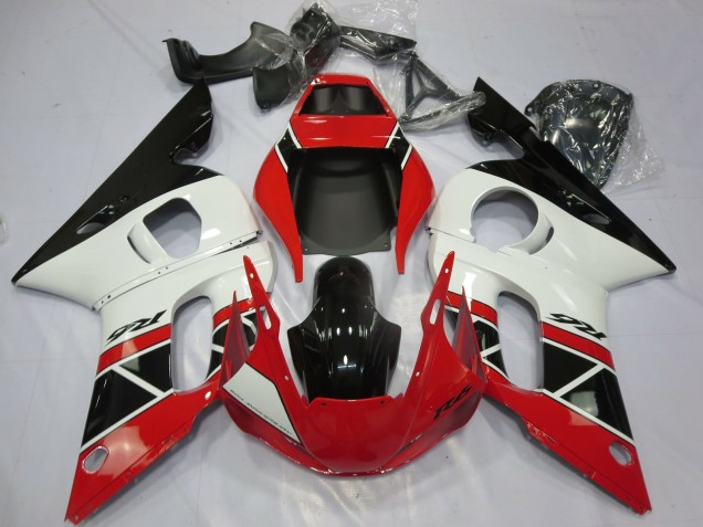 Acquista Carene Moto Yamaha R6 1998-2002 - Rosso Bianco Nero Lucido OEM Stile