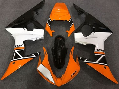 Acquista Carene Moto Yamaha R6 2003-2004 - Arancia Bianco Nero Lucido
