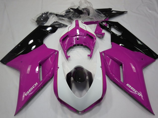 Acquista Carene Moto Ducati 1098 2007-2014 - Rosa Bianco Nero Lucido