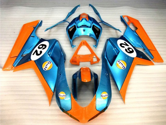Acquista Carene Moto Ducati 848 1098 1198 2007-2014 - Arancia Blu Golfo 62
