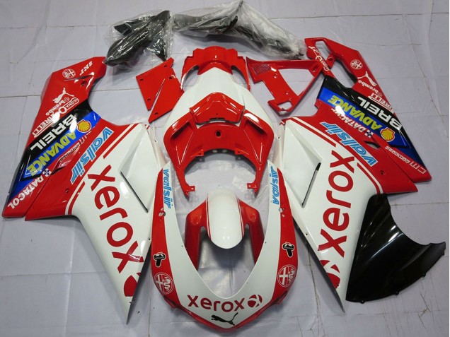 Acquista Carene Moto Ducati 848 1098 1198 2007-2014 - Bianco Rosso Blu Nero Lucido Valsir Xerox